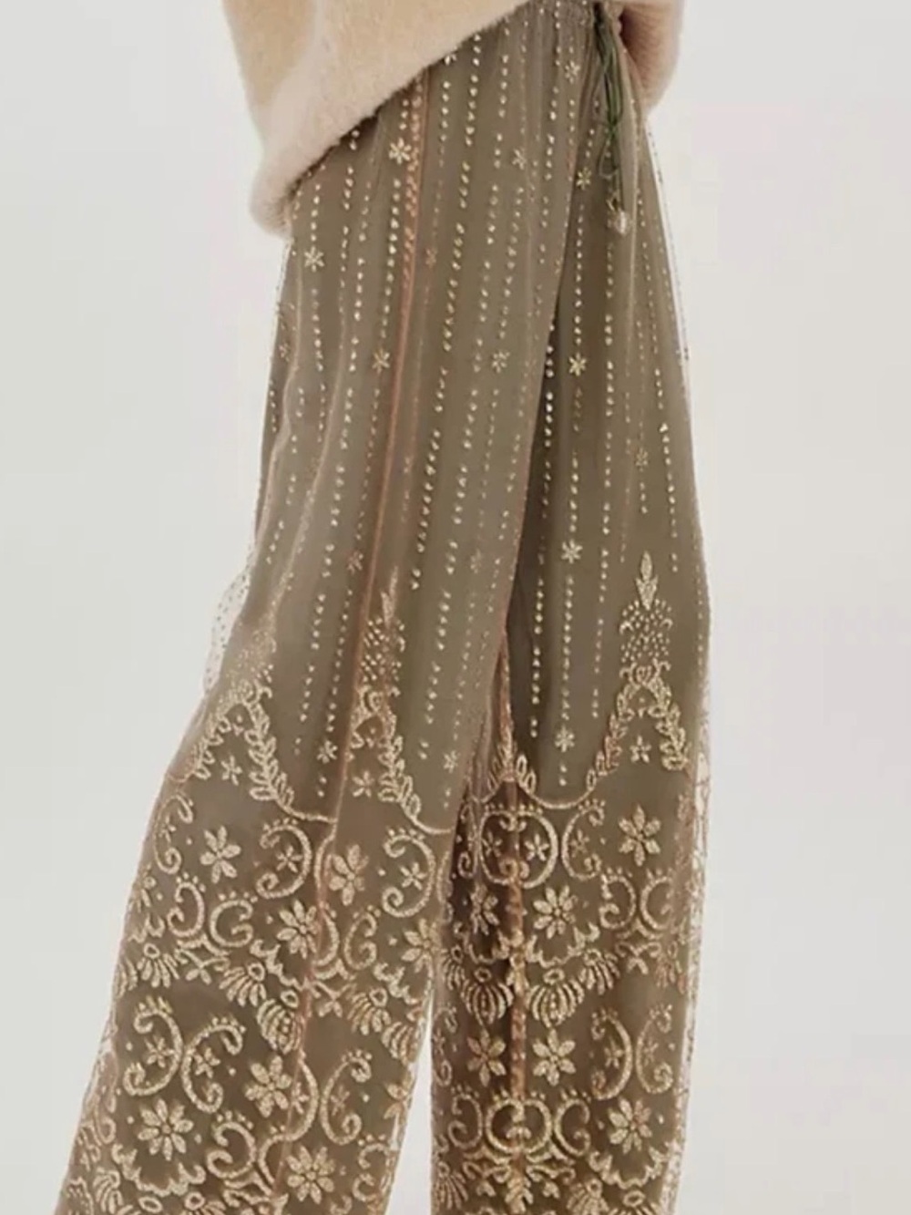Free People One Aidan Sparkle Pull Up Pants nwt Med